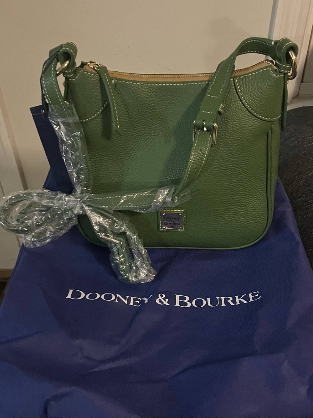 Dooney & Bourke Green Pebble Leather Shoulder Bag - NWT